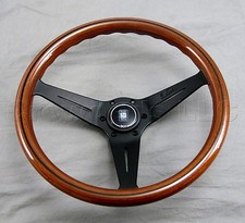 Nardi Steering Wheel Deep Dish Corn 350 Mm Mahogany Wood Black Type A Horn