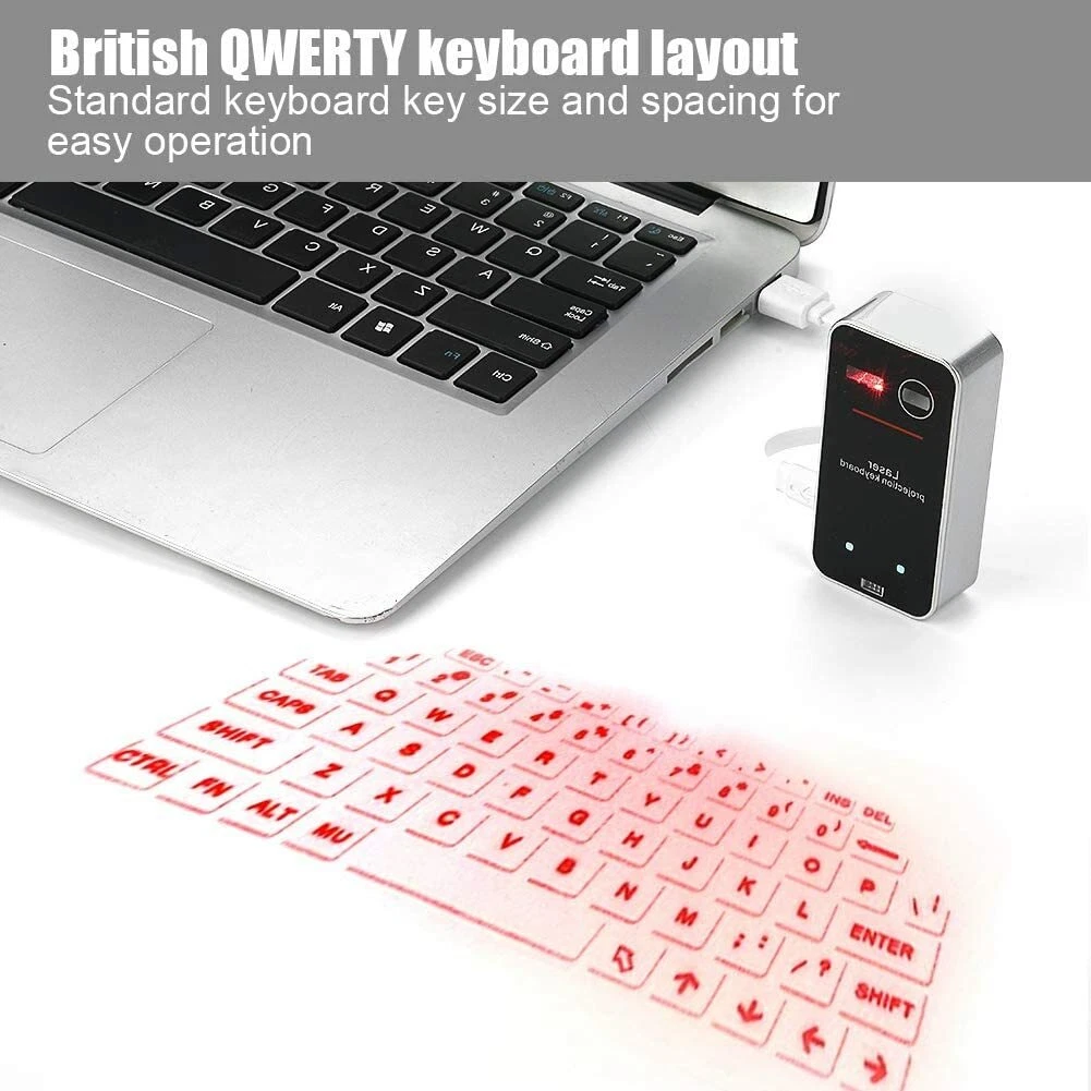 Virtual Keyboard, Laser Projection Bluetooth Wireless