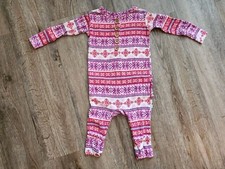 Posh Peanut Sleeper 3-6m Ruffle Butt Girls Pink Red Design Bamboo Pjs One Piece