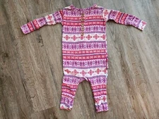 Posh Peanut Sleeper 3-6m Ruffle Butt Girls Pink Red Design Bamboo Pjs One Piece 