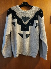Vintage 80s Colter Bay International Sweater Pullover Tan Black Design Sz S