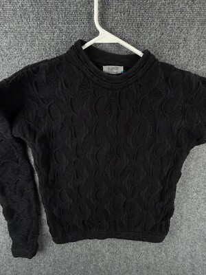 COOGI AUSTRALIA 3Dニット COOGI Australia Black 3D Textured Knit Sweater Pullover Cotton