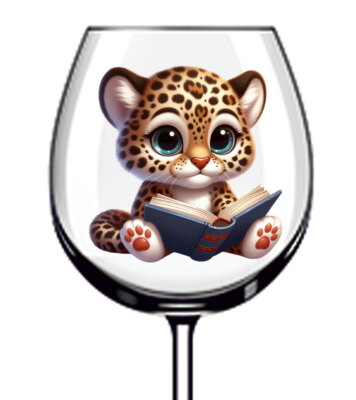 12x bunte Baby Leopard Buch Vinyl Aufkleber Abziehbild Becher Weinglas Flasche