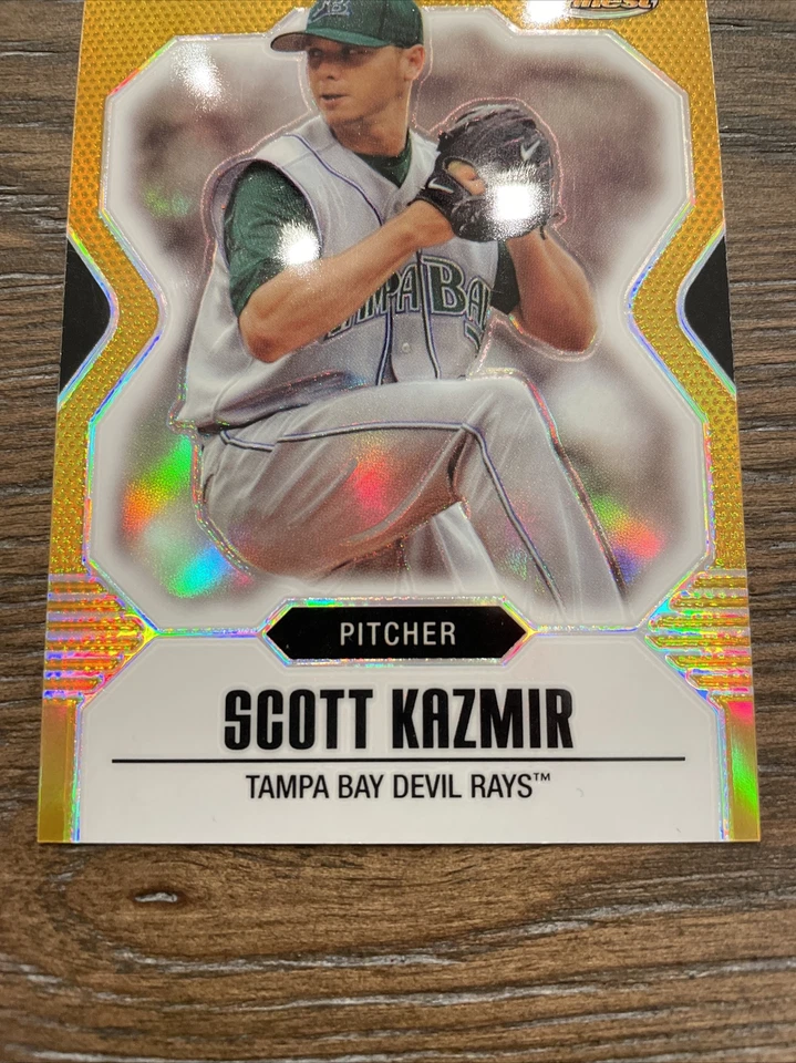 2007 Topps Finest Скотт Казмир No17 Золотой Рефрактор/50 Tampa Bay Devil Rays - Изображение 3 из 4