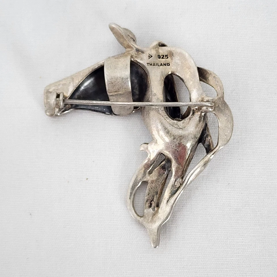 Broche colgante cabeza caballo plata esterlina 925 firmado SILPADA joyería ecuestre Foto 3 de 4