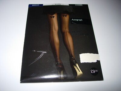 Marks Spencer Autograph Back Seam Tights Pantyhose (Black