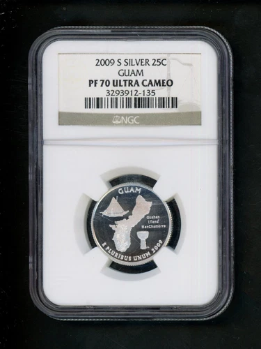 2009-S SILVER Statehood Territorial Quarter 25c .25 Guam NGC PF 70 Ultra Cameo
