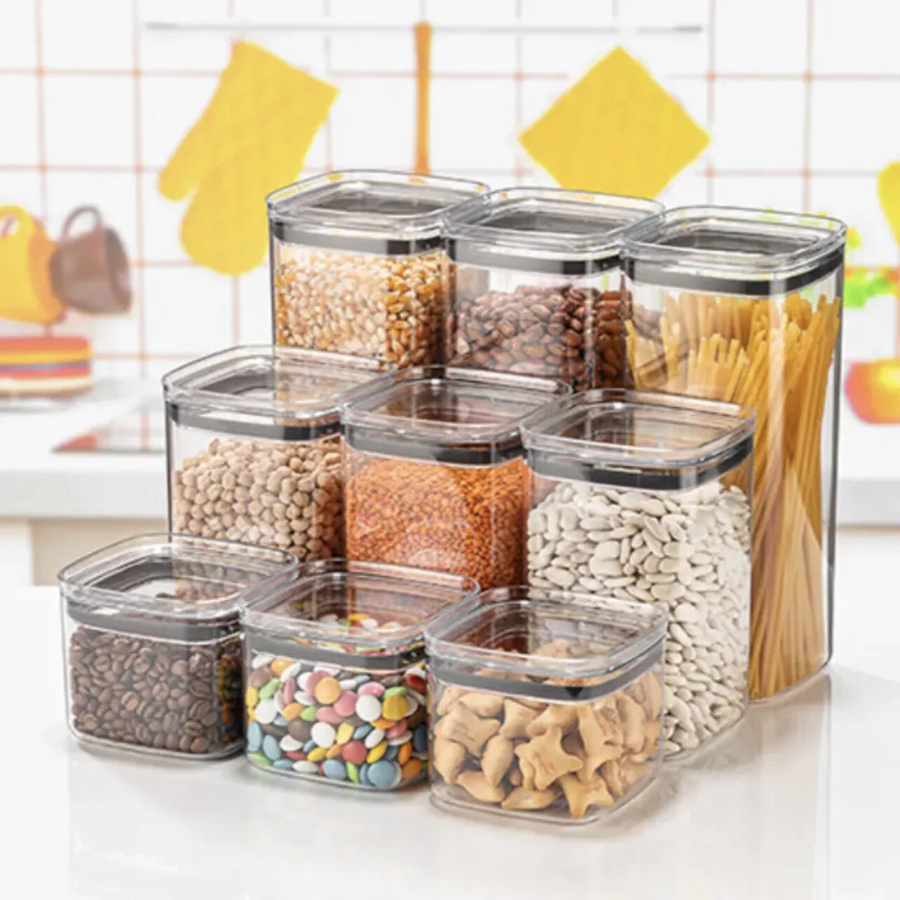 Airtight Food Storage Container Set Cereal Container Kitchen Organiser BPA FREE
Opens in a new windo