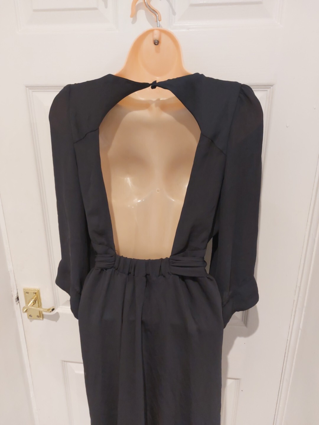 Zara Basic Collection Navy Chiffon Floaty backles… - image 4