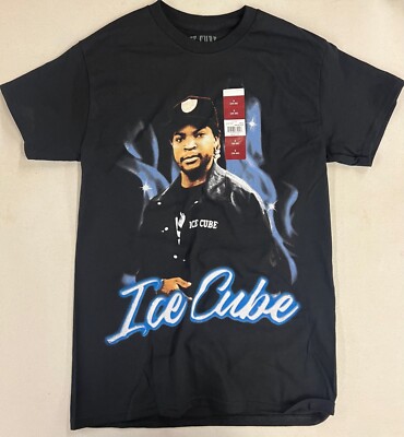 Ice Cube T Shirt Men's Size Small Black Graphic Tee Music Rapper Hip Hop NWT