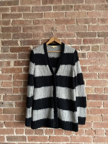 Cardigan, Sz XS Black/Gray Stripe | eBay