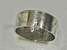 Utah Coin Ring USA State Quarter 25 Cents Handmade Vintage Custom Jewelry