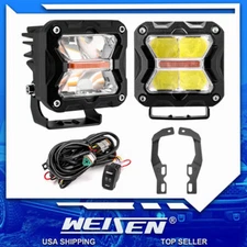 WEISEN for 2010-2023 Lexus GX460 Amber White Strobe LED Pods Ditch Lights Kit