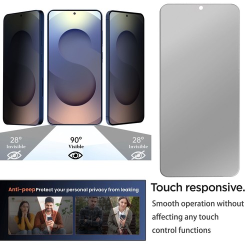 For Samsung S25/Plus/Ultra Full Cover Privacy Tempered Glass Screen Protector - Picture 4 of 15