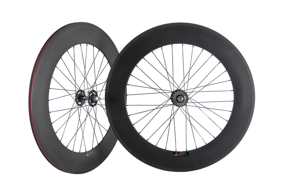 Fixed Gear 700C Track Bike Carbon Wheels 88mm Carbon Wheelset Clincher 17 Teeth - Image 3 of 4