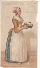 Walter Baker & Co Chocolate Cocoa G E Donahue LA Louisiana ? Vict Card c1880s