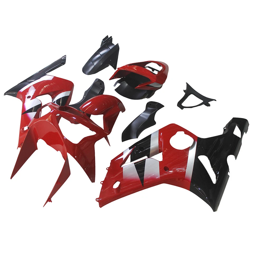 Kit de carenado rojo negro para Kawasaki ZX6R 2003 2004 Ninja 636 carrocería de inyección Foto 3 de 4