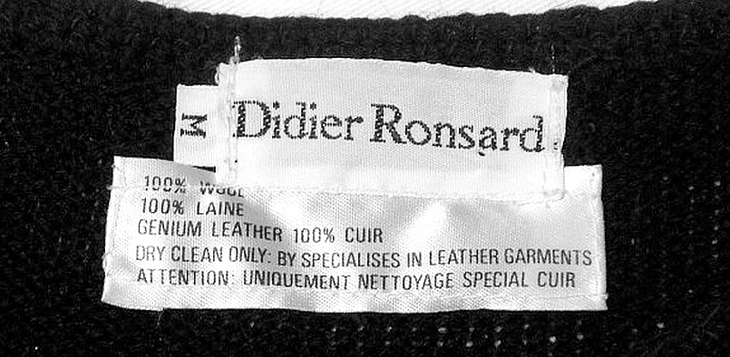 LEATHER PATCHWORK  and 100% WOOL SWEATER Black Br… - image 7