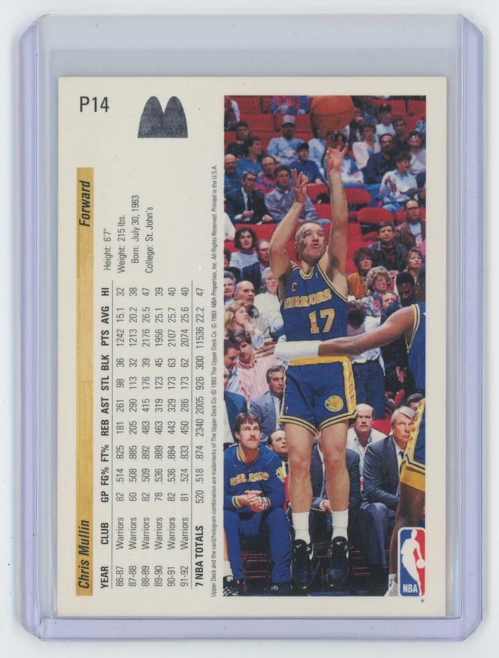 1992-93 Upper Deck McDonald's Basketball Card Chris Mullin Golden State Warriors - Image 2 of 2