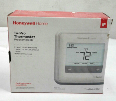 Honeywell TH421OU2002 T4 Pro Programmable Thermostat 24VAC Battery / Hardwired