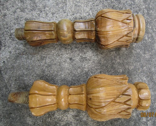 VTG 1960's ISRAEL OLIVE WOOD SHABBAT 31" CANDLESTICK 5 PC CANDLE HOLDER JEWISH - Picture 7 of 12