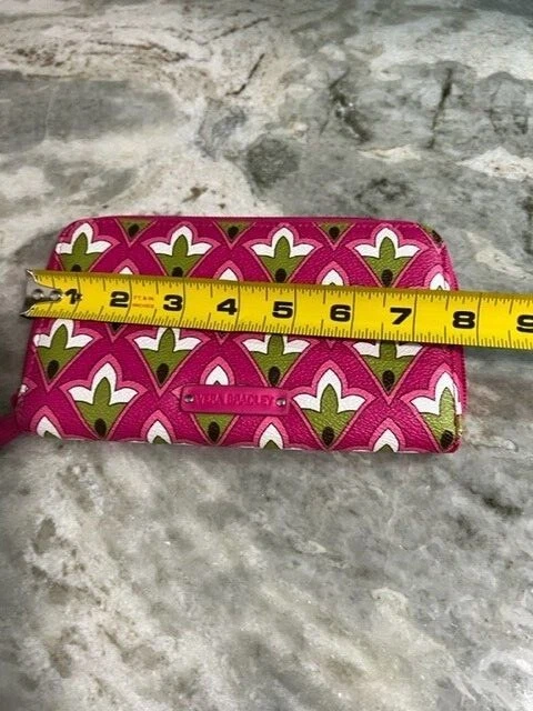 Cartera/cartera de mano Vera Bradley floral rosa con cremallera de cuero usada solo una vez Foto 3 de 4