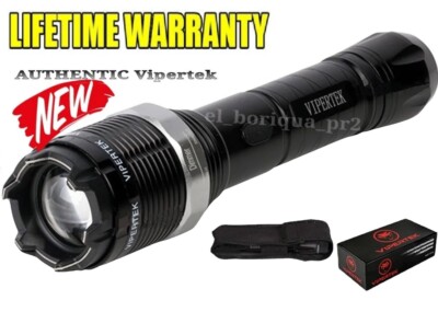 Genuine VIPERTEK 500 BV Stun Gun W/ Zoom Adj Flashlight + Holster