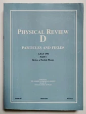 Physical Review D Particles & Fields, July 1996, Part I, Rev of Particle Physics