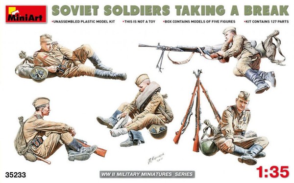 Sowjetische Soldaten Machen Eine Pause Figur Plastikset 1:35 Modell Miniart-image