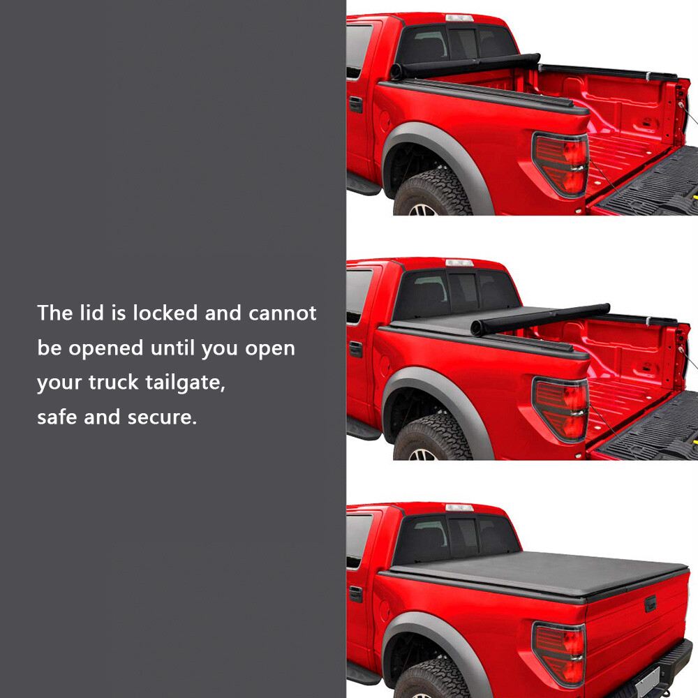 CAPSER 6ft Soft Tri Fold Truck Bed Tonneau Cover Compatible