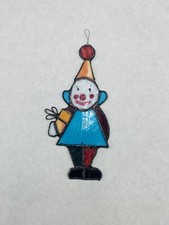Vintage Stained Glass Clown Sun Catcher Window Art Ornament