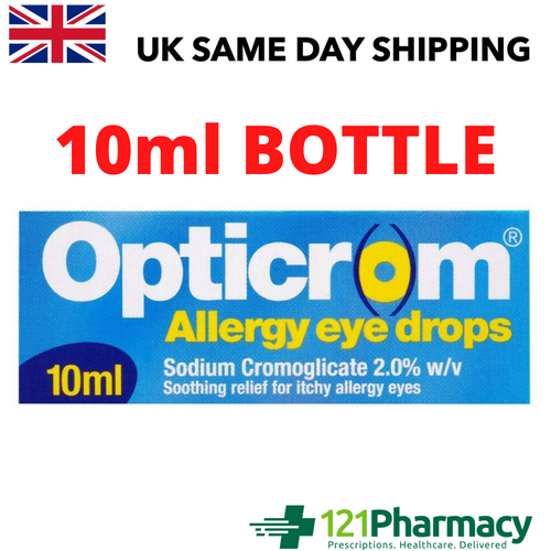 Opticrom Hayfever & Allergy Eye Drops 10ml SOOTHING RELIEF ITCHY EYES