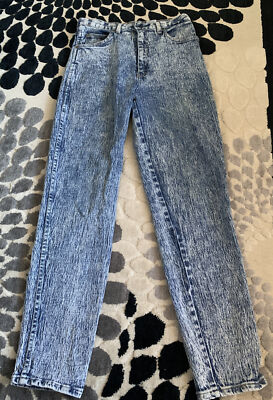 Vintage 80s Pure Jeanswear Acid Wash High Rise Hi Waisted Stretch Jeans  Size 13