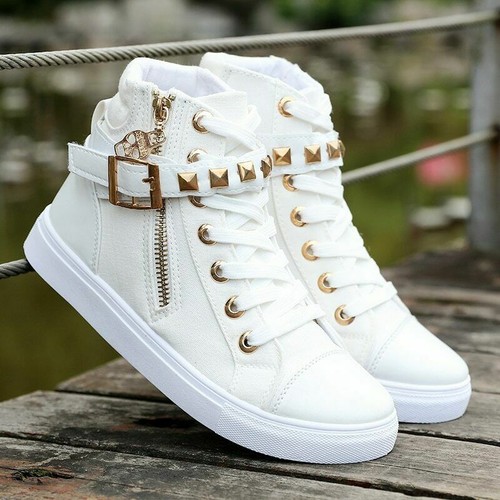 Botas De Mujer De Moda Zapatos Para Adolescentes Tenis Botin Tallas 4.5 a 9  NEW | eBay