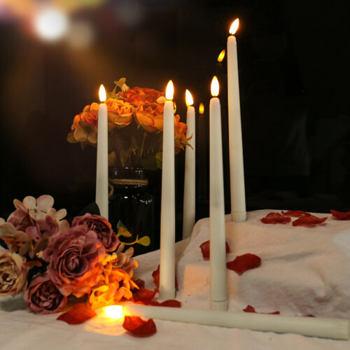 12x Ivory White Flameless Flickering LED Candles light with 10-Key Timer Remote - Picture 4 of 21