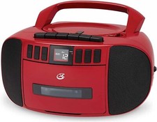 Portable Boombox with AM/FM Radio CD and Cassette Player Top-load Disc Player
