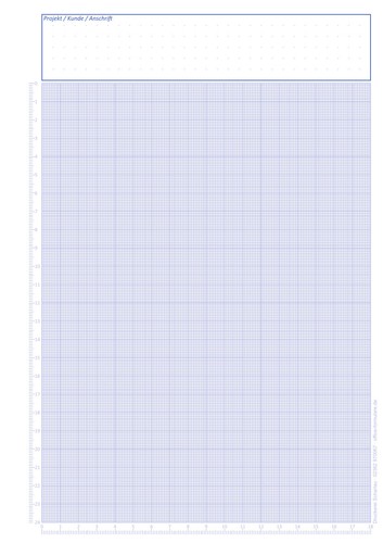 Millimeterpapier mit aufgedrucktem Lineal, A4, 80 g/m2, 50 Blatt, blau (23749) - Bild 6 von 8