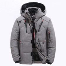 Hombres Chaqueta de Plumón de Pato Capucha Desmontable Parka Abrigo Prendas exteriores Agujero para el Pulgar Cálido