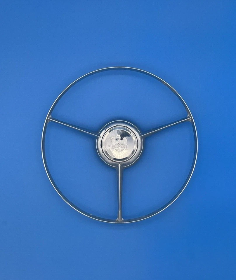 Dodge Coronet 1951-1954 volante bocina botón anillo cromo 12"" OEM 1554029 Foto 2 de 4