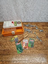 Tackle Box With Tackle ~ 2  Metal Chain Fish Stringers ~ Knife 