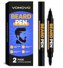 Beard Pen Filler for Men Black, 2 Pack , Barber Styling Grooming Pencil, Waterp
