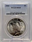 1924 Peace Silver Dollar PCGS MS64 Beautiful Coin/ Very Nice!