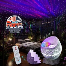 Proyector de luz Galaxy con ruido blanco y altavoz Bluetooth con control remoto