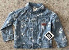 DISNEY Mickey Mouse Blue Denim Jacket 4T Neutral Toddler Button Closure NEW