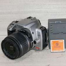 Canon EOS Rebel XT DSLR Camera W 18-55mm Lens Silver TESTED W Charger  CF