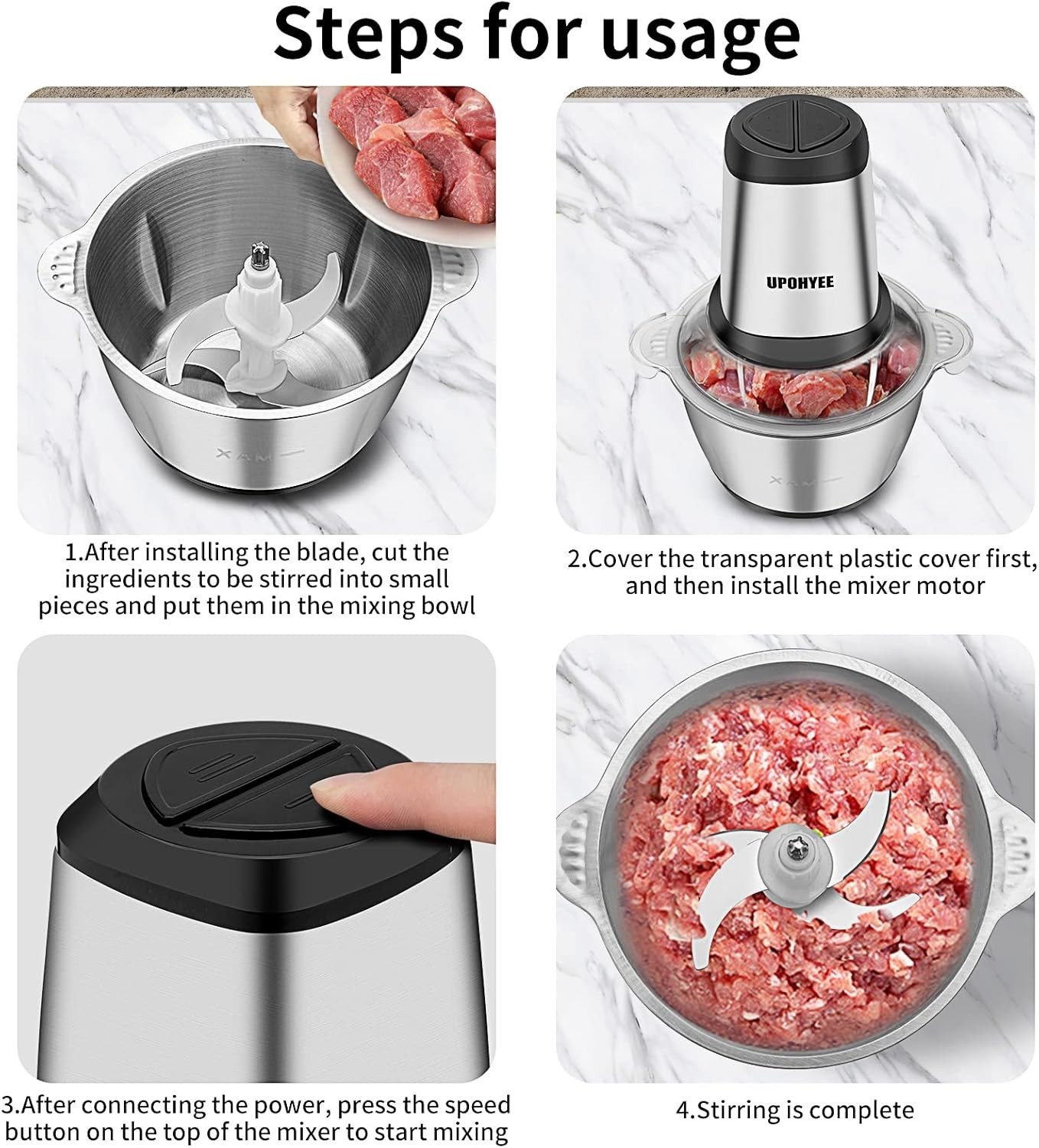 Tritatutto Elettrico 600W Mini Robot da Cucina foto 6