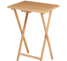 Indoor Folding TV Tray Table Portable Lightweight Solid Rubberwood Space Saving