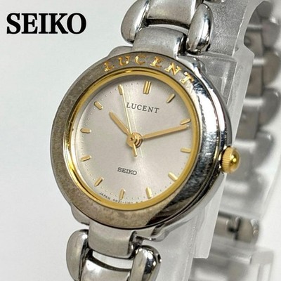 Seiko Lucent Quartz Watch Stainless Steel Bi Color 3 Hand wrist 16cm