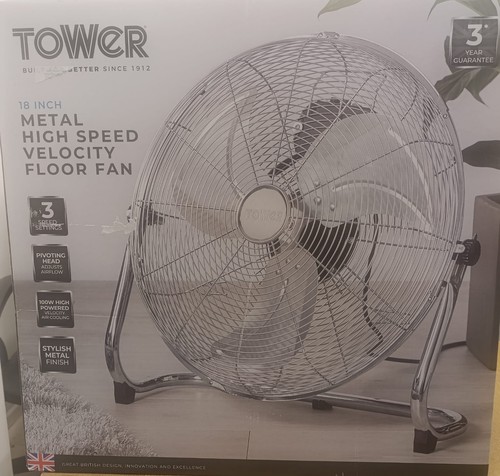 Tower 18 Inch Metal High Speed Velocity Floor Fan (Model T662000)