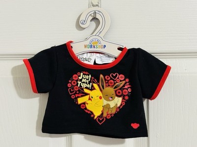Build A Bear WORKSHOP Pokemon Just My Type! Valentine's Shirt With Tags
